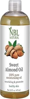 NBL Natural Almond Oil (Large 16 oz) Sweet Almond Oil for Skin or Almond Oil for Hair, the Perfect Natural Body Oil for Women, Great as Unscented Massage Oil, 473 ML