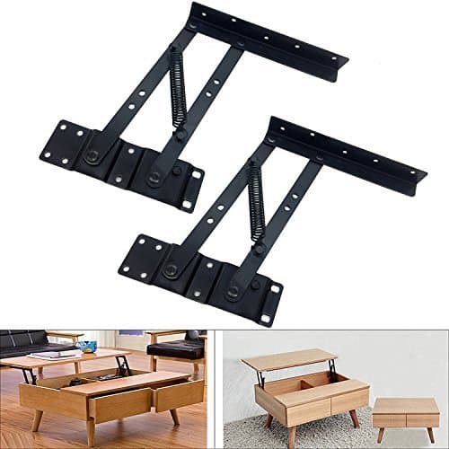 2pcs Folding Lift up Top Coffee Table Lifting Frame Desk Mechanism Hardware Fitting Hinge Spring Standing Rack Hinge Rack Bracket (Spring-actuated)