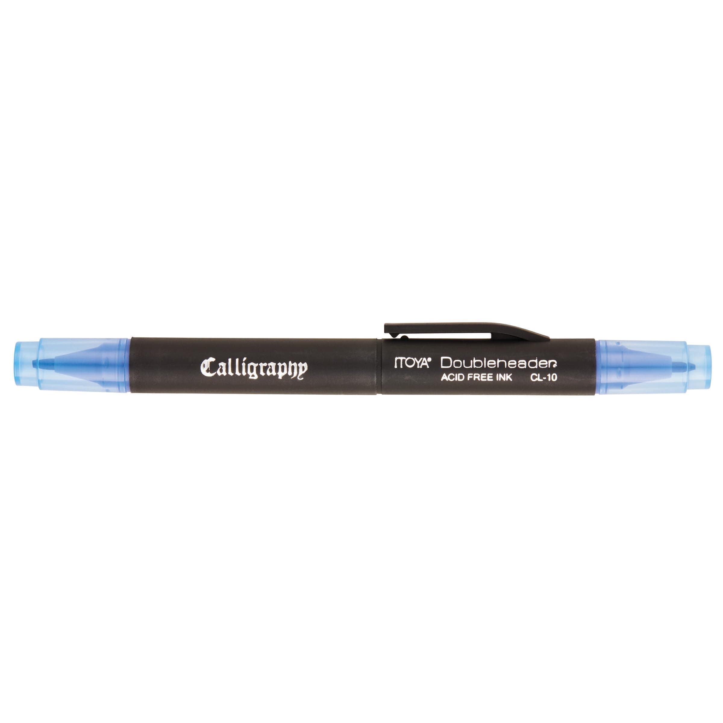 Itoya Doubleheader Calligraphy Pens-Doubleheader Calligraphy Marker, 1.5mm/3.0mm, Blue