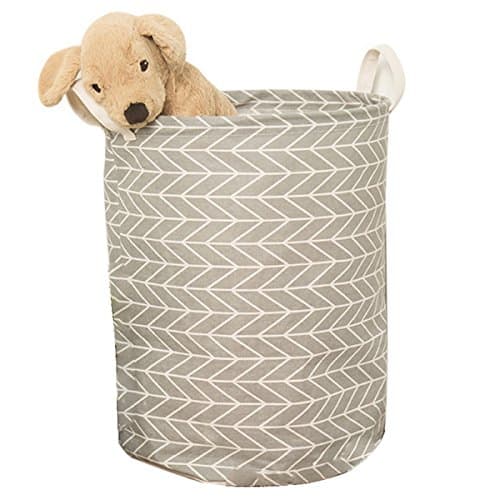 Hoomall Foldable Laundry Hamper Closet Storage Bin Bag Storage Basket Bucket Without Lid Gray Arrows 14x18 Inches