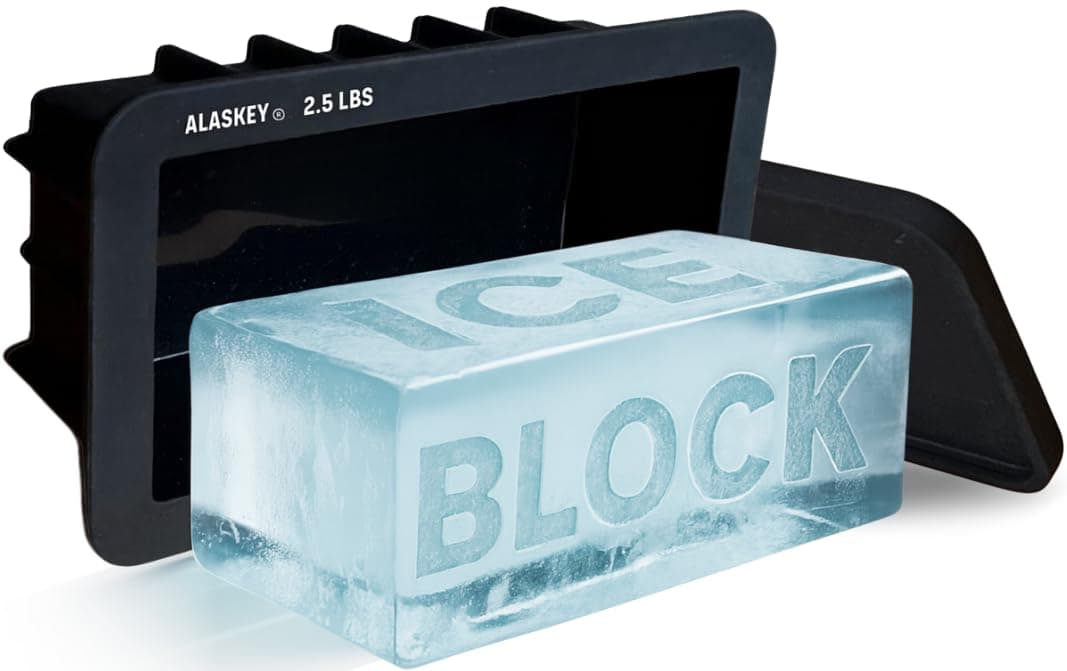 Extra Large Ice Block Mold 2.5 lbs With Lid (Single) | Create Perfect Ice Bricks | Professional Silicone Mold for Crafting Giant Ice Cubes, Ideal for Ice Baths, Coolers, Bartender Accessories