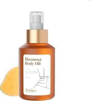 Indulgeo Essentials Hermosa Body Oil for Women | After Bath Body Oil to Reduce Dry, Dull, Dark Areas of Skin Like Underarms & Thighs | Help to Reduce Hyperpigmentation | Moisturize Skin - (100 mL)