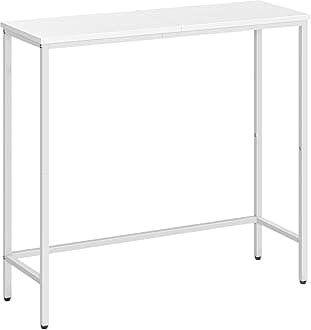 HOOBRO Narrow Console Table for Living Room, Slim Console Table Entrance for Hallway, Skinny Entryway Table for Small Spaces, Long Sofa Table for Foyer, Bedroom, Metal Frame, White EWW75XG01