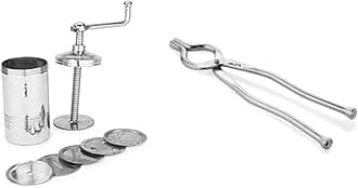 UNLOCK™ Chakli Maker/Idiyappam Press/Murukku Machine/Sev Machine with 6 Jali & Premium Quality Unbreakable Stainless Steel Goti Sandsi | Sansi | Pakkad | Pincer | Chimta | Tongs for Kitchen