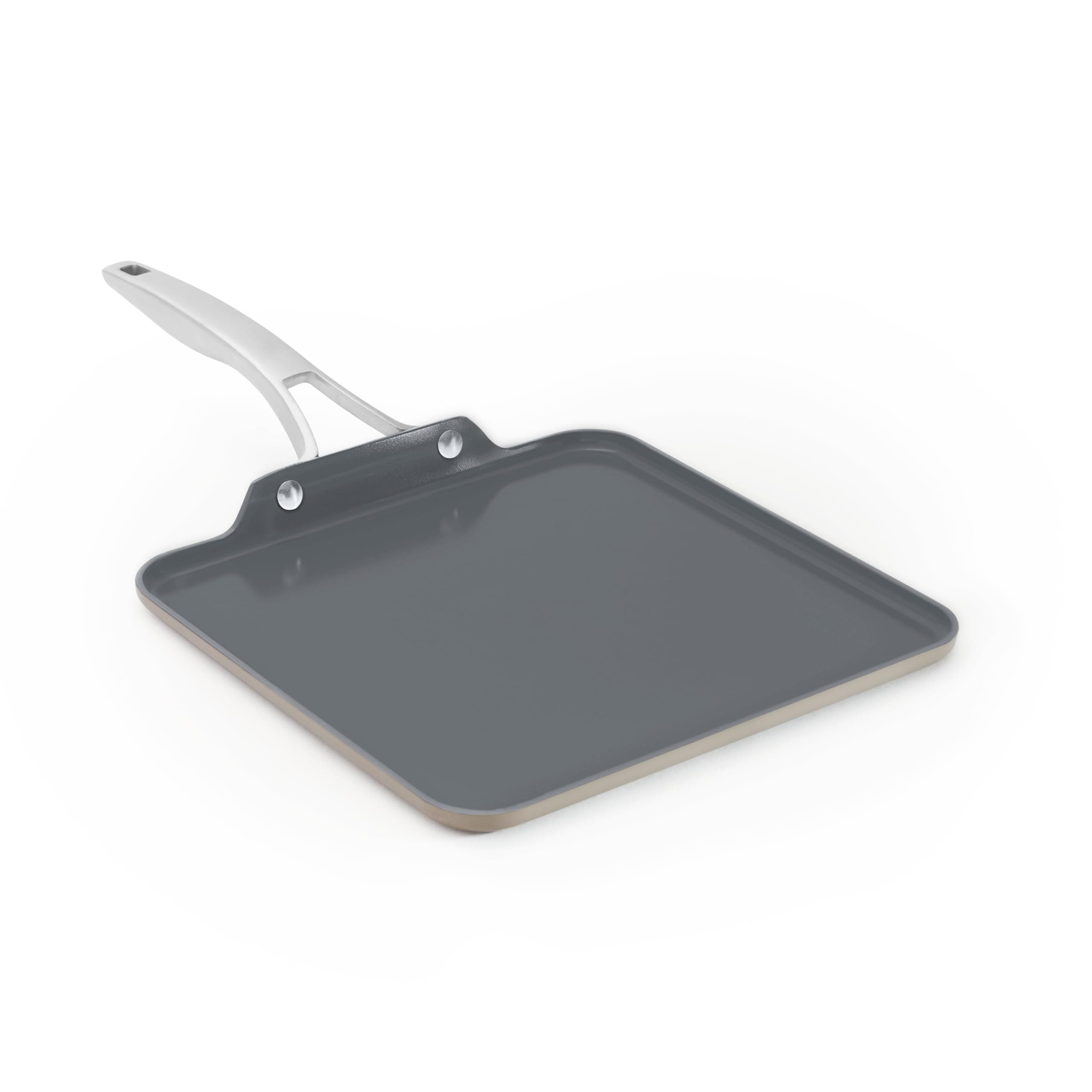 Premier Ceramic Nonstick 11" Square Griddle, Mushroom Grey