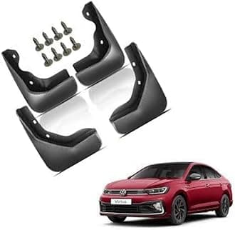 Autokaar OE Type/Box Type Car Mud Flap for Volkswagen Virtus, Black