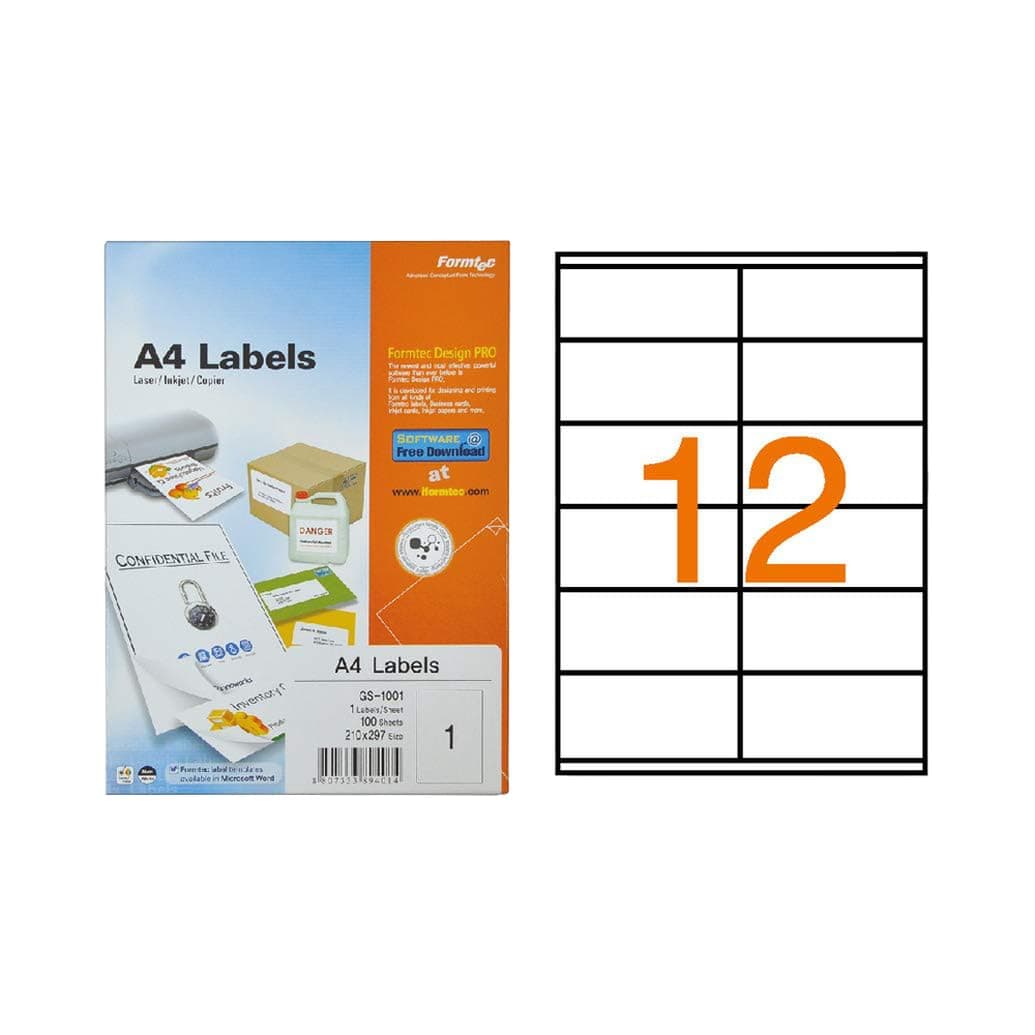 Formtec Label 1200/105x48mm Bx=100sht