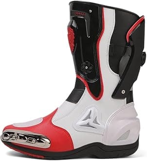 Zeozoom Motorcycle Riding Boots Motorcycle Leather Boots for Women and Men Protection Anti Slip Racing Sports