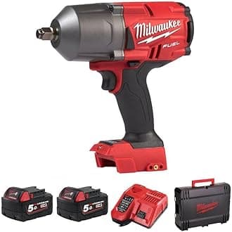 Milwaukee M18FHIWF12-502X 18V Fuel 1/2" Impact Wrench with 2 x 5.0Ah Batteries