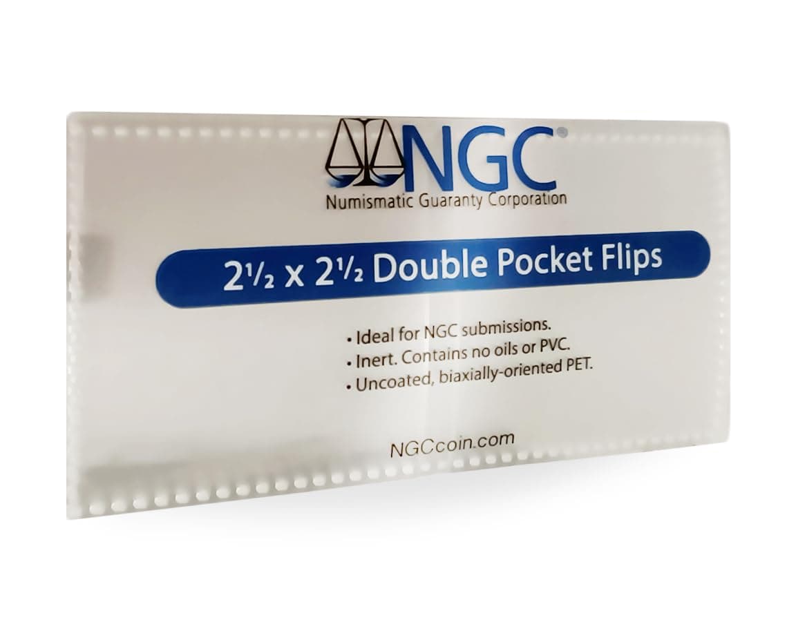 Official NGC® Plastic 2.5” x 2.5” Double Pocket Coin Flips