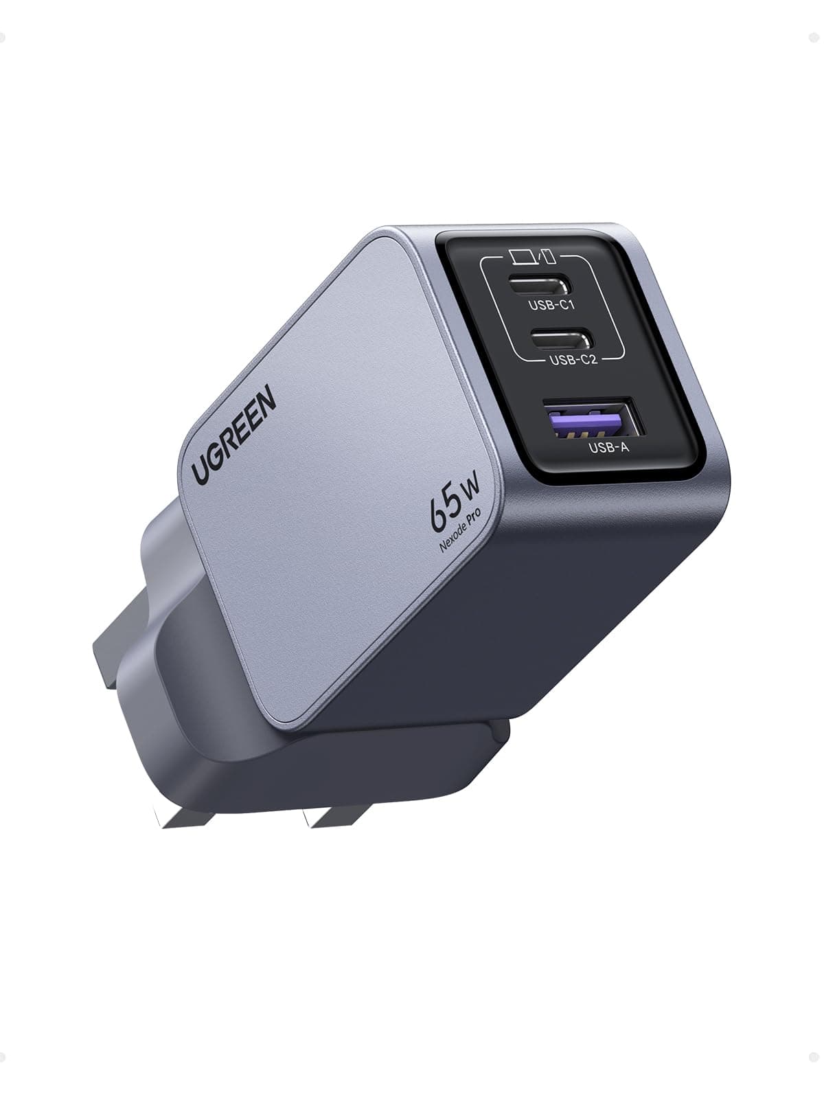 UGREEN Nexode Pro 3-Port 65W USB C Charger, Type-C Fast Wall Charge Plug GaN Laptop Charging Adapter Compatible for MacBook Air, HP/Dell/Lenovo, iPad, iPhone 17/16 Pro Max, Galaxy S25/S24U, Xiaomi