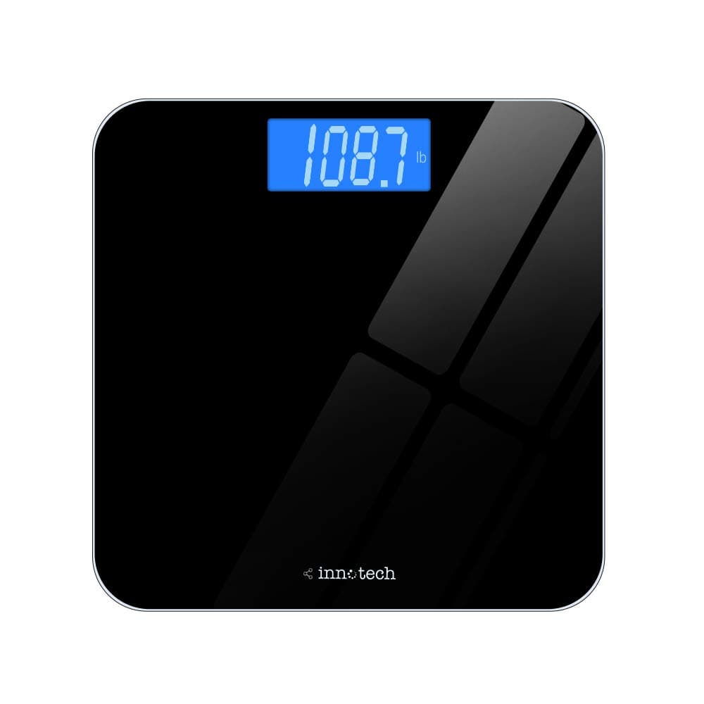 Digital Bathroom Scale with Easy-to-Read Backlit LCD (Black)