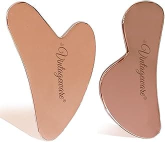 Vintageware® Copper Gua Sha Combo | B-Shape & Heart-Shape Massage Tools for Face & Body | Premium Set for Skincare, Pain Relief & Physical Therapy