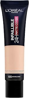 2 x New L'Oreal Infallible 24H Matte Cover Foundation 30ml - 155 Natural Rose