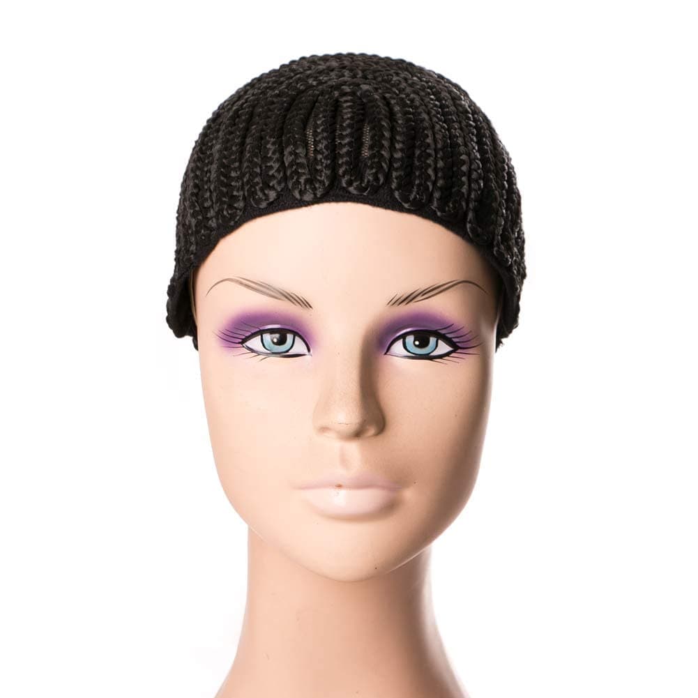 Breathable Adjustable Straps Crotchet Cornrows Wig Caps with 3 Combs for Making Wig Durable Stable Black Easier Sew in Weaving for Making Wig Braided Wig Caps 1Pcs/Lot Adjustable Wig Cap