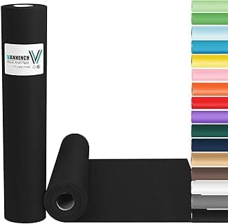 Vanhench Black Wrapping Paper Roll 17.5"x 963" (80 1/4FT) for Gift Kraft Craft Bulletin Board Paper Art Construction Poster Birthday Floral Bouquet Flower Packing Moving Shipping Supplies 80GSM 55LB