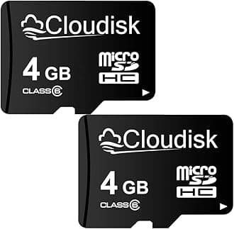 Pack of 2 Micro SD Card 4GB Flash Memory Card C6 Micro SDHC with SD Adapter (4 GB)