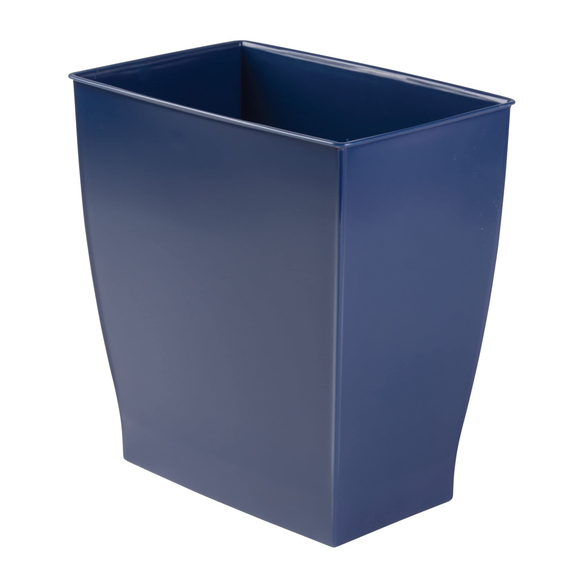 InterDesign Mono Wastebasket Trash Can - Rectangular, Navy