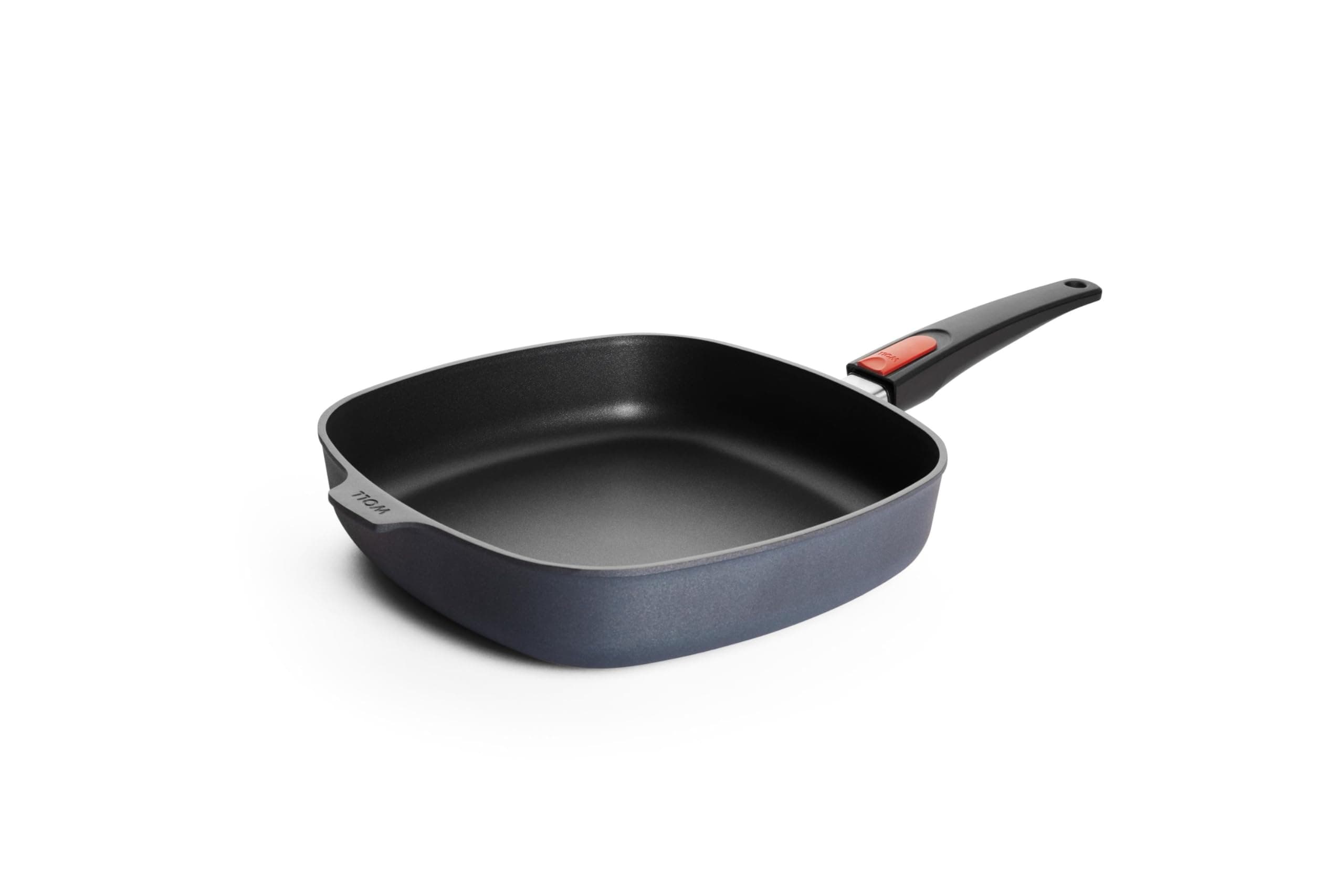 Diamond Lite Square Frying Pan Inductive 28 x 28 cm Height 6 cm with Removable Handle Suitable for All Types of Cookers Cast Aluminium Oven-Safe Anthracite