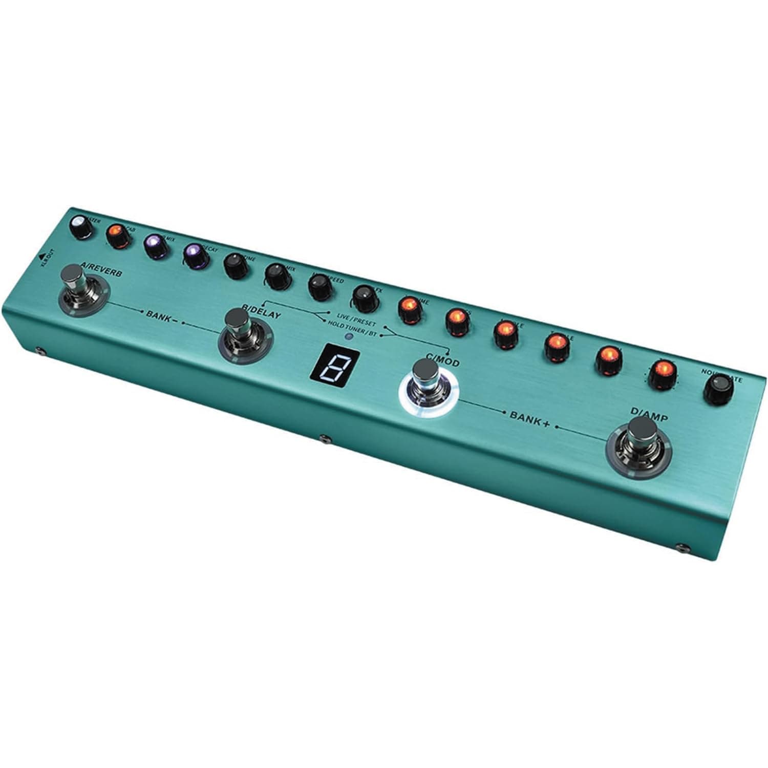 Guitar Multi Effects Pedal 3 Band Equalizers XLR Balanced Output 3 Delays 3 Reverbs Guitar Effects Pedal BT Connection Type-C for Electric Guitar