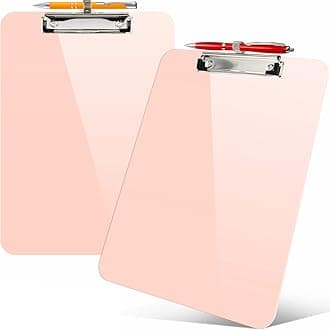Sooez 2 Pack Plastic Clip Boards 8.5x11 with Pen Holder and Low Profile Clip, Nursing Clipboard, Letter Size / A4 Cute for Kids, School, Women, Holds A4 Papers, Pink