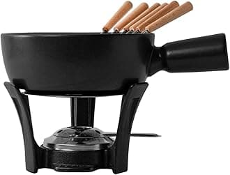 Boska Cheese Fondue Party Set Nero - Black Cast Iron Fondue Pot - Wedding Registry Items Small Kitchen Appliances for up to 4 Persons Wedding Registry Items