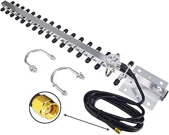 Yagi WiFi Antenna 2.4GHz 25dBi RP-SMA Connector High Gain Yagi Directional Antenna Booster with 1.5M Cable Long Range for Network Router/USB Adapter/Reapter/Extension Network PCl Card/Security Camera