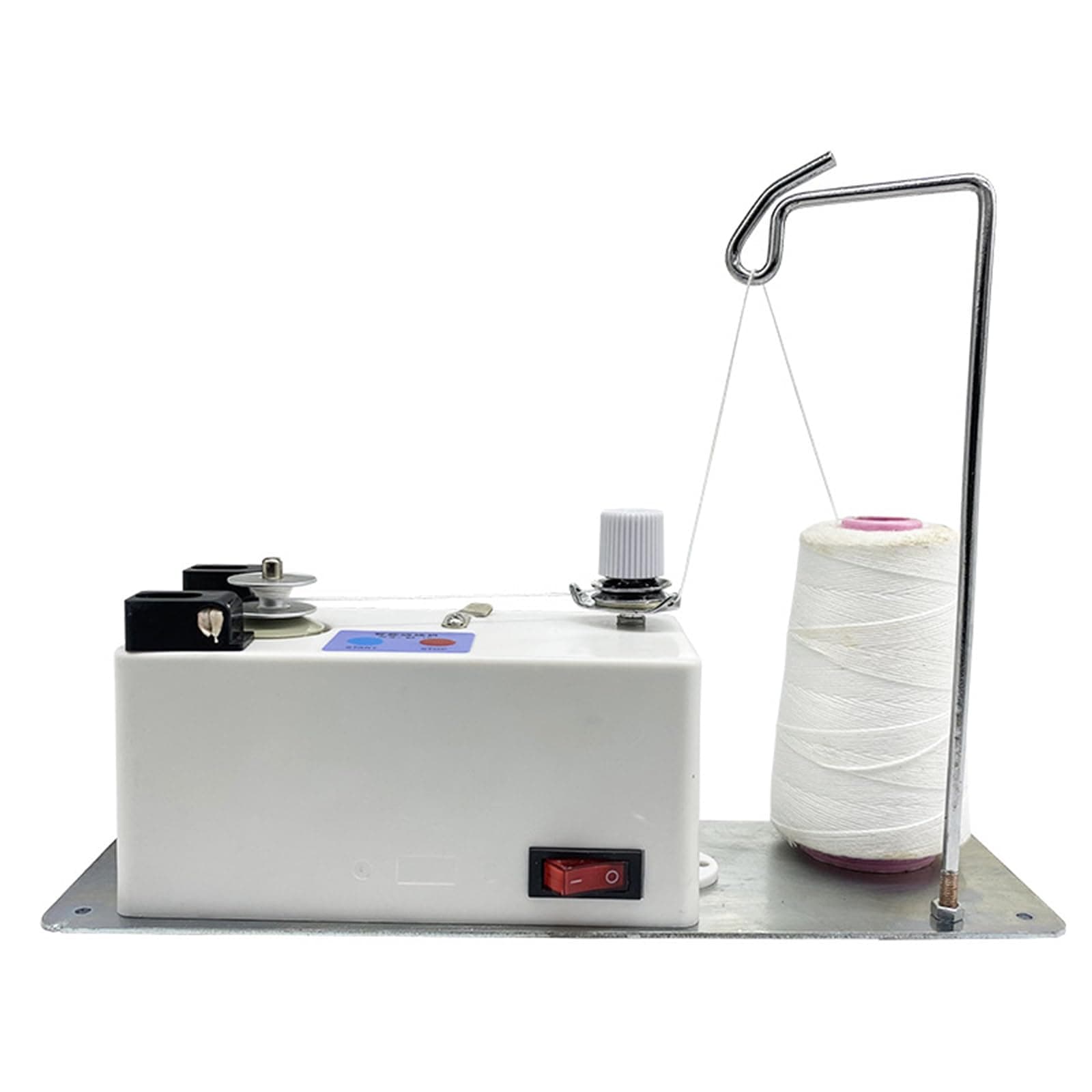 MRTKJ Automatic Bobbin Winder, Portable Electric Bobbin Winder, with Thread Guide, Spool Stand & Steel Mounting Plate, for Domestic & Industrial Sewing Machines