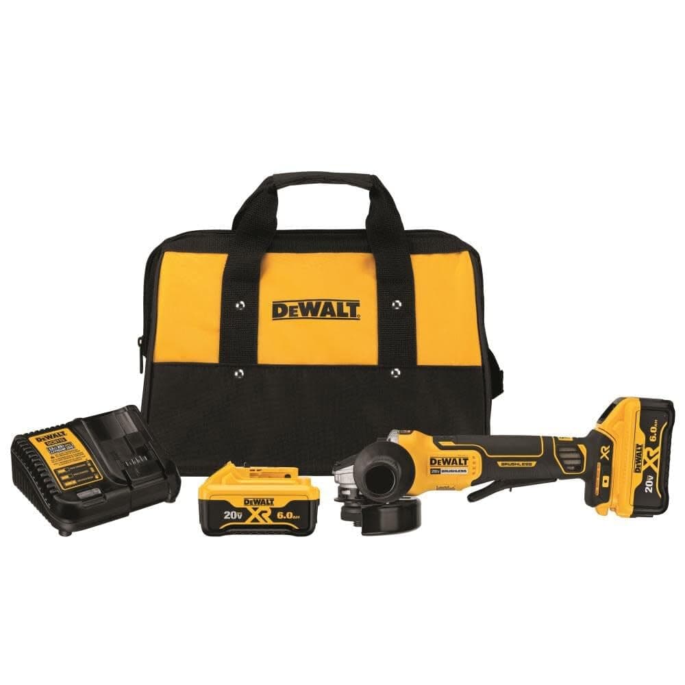 DEWALT 20V MAX* Angle Grinder Tool Kit, 4-1/2-Inch, Paddle Switch with Brake (DCG413R2)