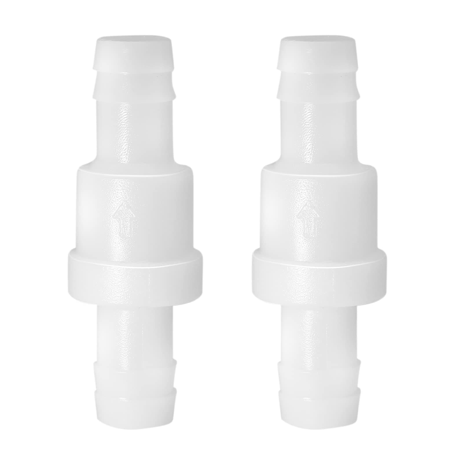 Litoexpe 1/2" One Way Inline Check Valve, Non Return Ozone Resistance PVDF Plastic One-Way Fuel Oil Water Gas Pump Air Check Valve, Pack of 2