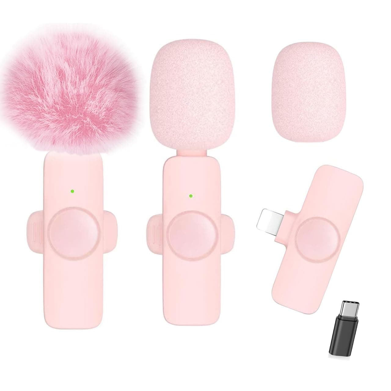 Caiord 2 Pack Professional Wireless Lavalier Microphone for iPhone 17/16/15 Android Phone, Lapel Mics Plug-Play Clip on Lapel Mic for YouTube, Recording, Vlog, Facebook Live