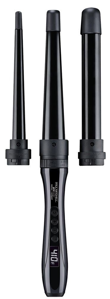 Pro Tools Express Ion Unclipped 3-in-1 Ceramic Interchangeable Curling Wand, 3 Barrels for Multiple Hairstyles