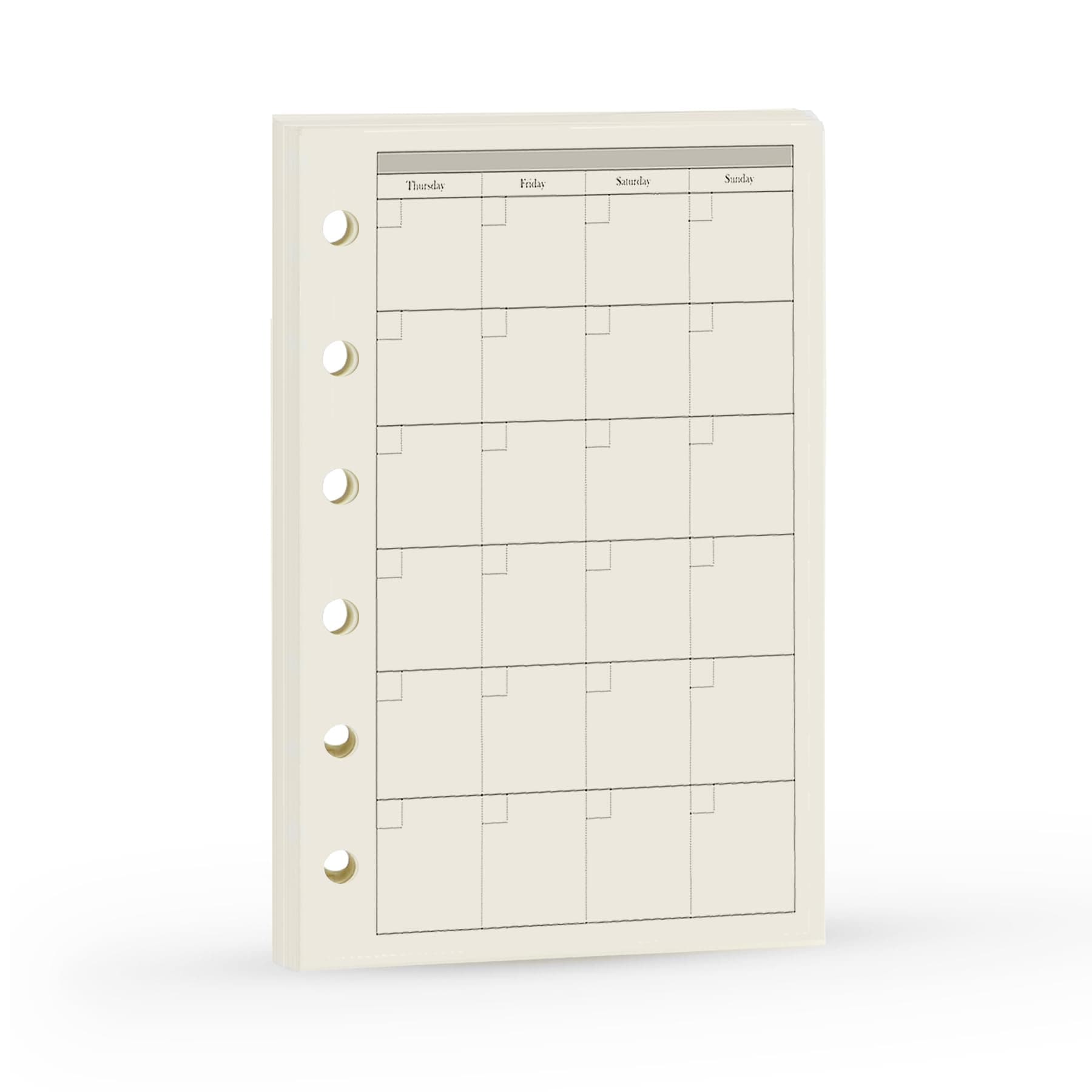 Planner Refill, Pocket Notebook, Binder Refills, A7 4.84 x 3.23, Harphia(Monthly Plan)