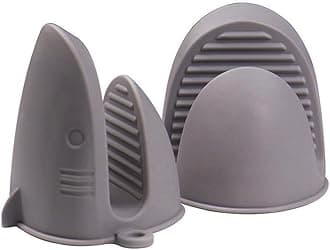 Oven Mitts，Mini Oven Gloves Silicone Heat Resistant Cooking Pinch Mitts Potholder for Air Fryer Kitchen Cooking & Baking (Grey)