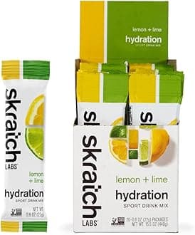 Hydration Drink Mix, Lemon and Lime, Electrolyte Powder 15 Packets Developed Athletes and Sports Performance- Gluten Free, Vegan.