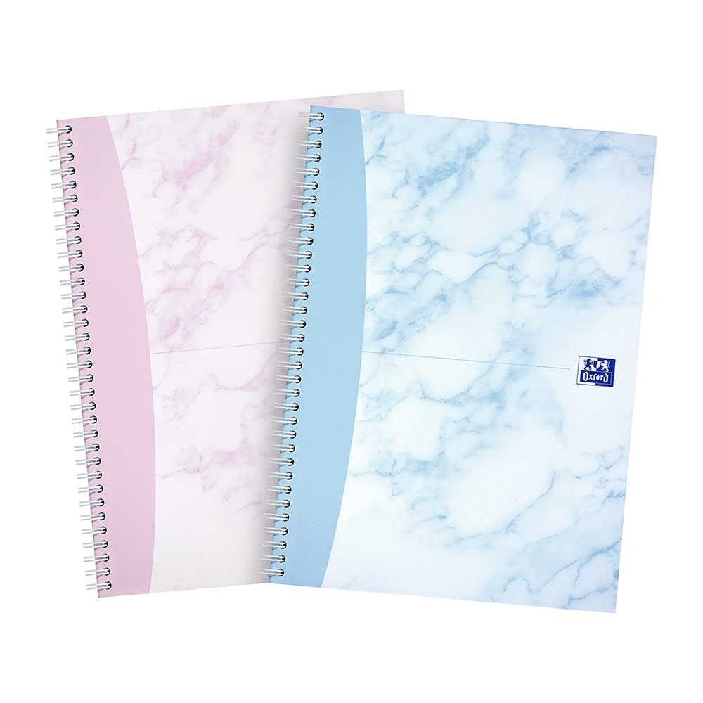 Oxford My Notes A4 Notebook, Hardback Wirebound, Lined, 140 pages, Marble (Pack of 2)