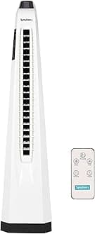 – Symphony Surround-i High Speed Bladeless Technology Tower Fan for Home with Touchscreen Control Panel, Remote and Swivel Action – White