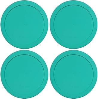 Lids for Pyrex and Anchor Round Glass Containers - 2-Cups, Green-4PK