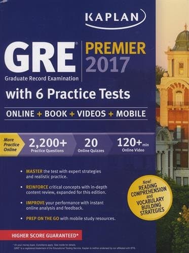 GRE Premier 2017 with 6 Practice Tests (Kaplan Test Prep)