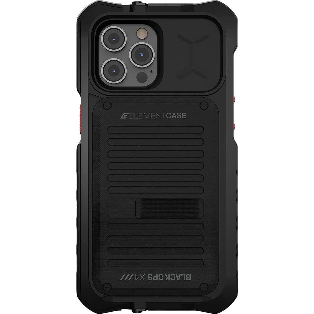 Element Case Black Ops for iPhone 13 Pro Max - Aggressively Rugged, Tactical, and Shockproof iPhone 13 Pro Max Case with Wallet/Card Holder and Mechanical Kickstand - Black (EMT-322-252FV-01)