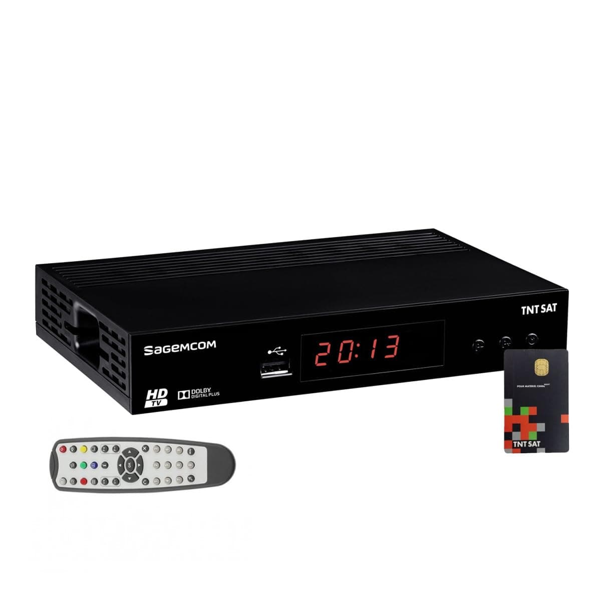Sagemcom Astra N°1 Satellite HD Decoder + TNTSAT V6 French TNT Channels Receiver Demodulator