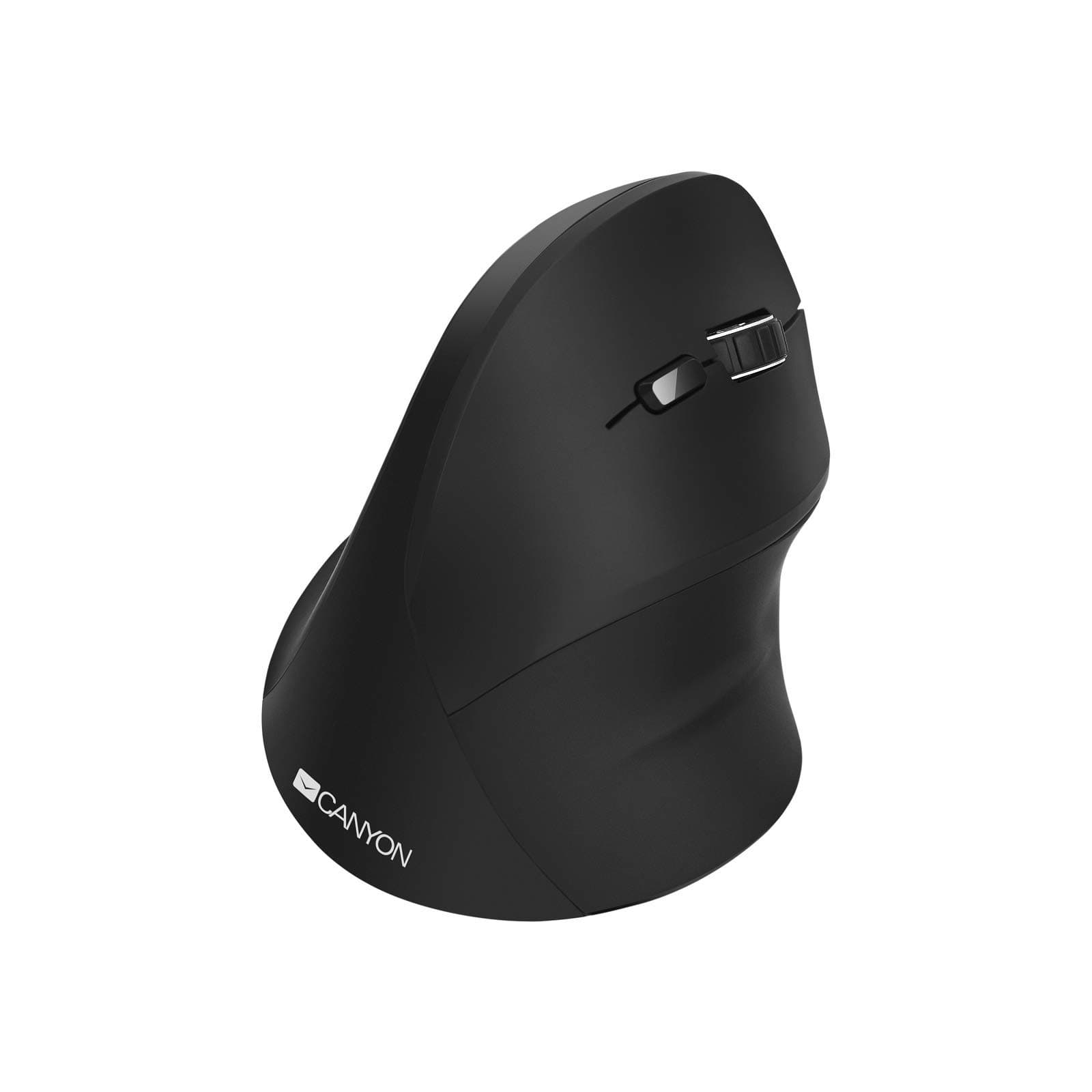 CANYON 2.4G Wireless Vertical Mouse - Ergonomic Optical Mouse Adjustable DPI up to 1600-6 Buttons for Laptop, Desktop, PC, Macbook - Black