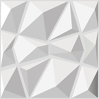 Art3d Decorative 3D Wall Panels in Diamond Design, 11.8"x11.8" Matt White (33 Pack)