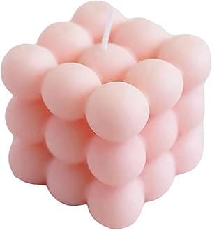 Generic Scented Bubble Cube Candles, Aromatherapy and Ambient Lighting, Pink, 1pcs