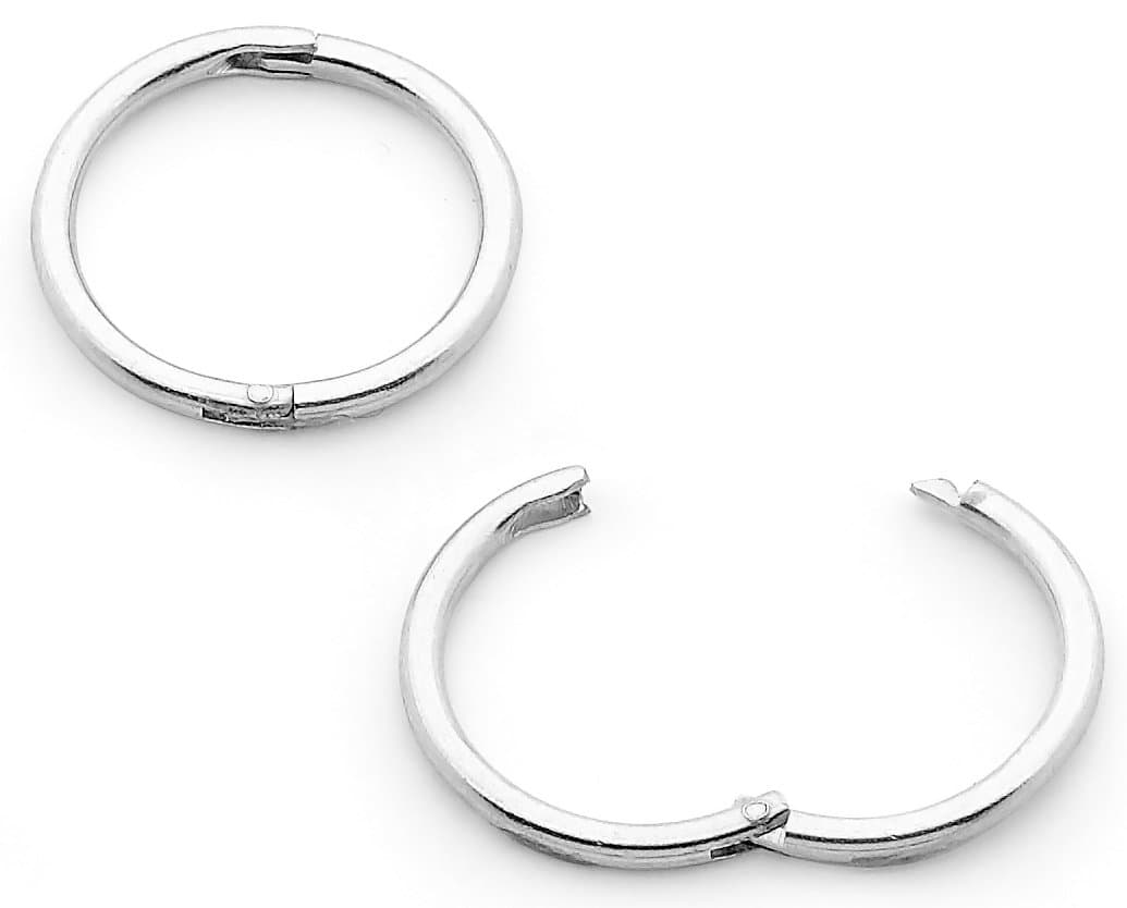 925 Solid Sterling Silver Australian Made Hinged Sleeper Earrings Nose Lip Septum Tragus Hoop Segment Ring Nickel Free 8mm - 14mm