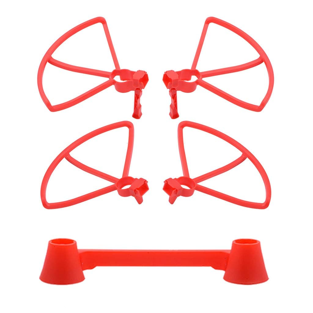 TANGON Bladed Paddle Protection Ring Spare Part Set Quick Release Propeller Guard with Landing Gear Legs and Remote Controller Stick Protective Cover for Hubsan Zino H117S (Red)