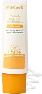 Vitamin C Pure Glow Milk Sunscreen SPF 50 PA++++ for Glowing Skin - Broad Spectrum Light Weight Sunscreen SPF 50 for Dry Skin & Oily Skin 50g