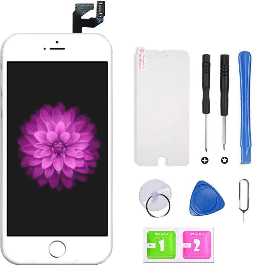 iPhone 6s Screen Replacement White, LCD Display & Touch Screen Digitizer Frame Assembly with Repair Tools