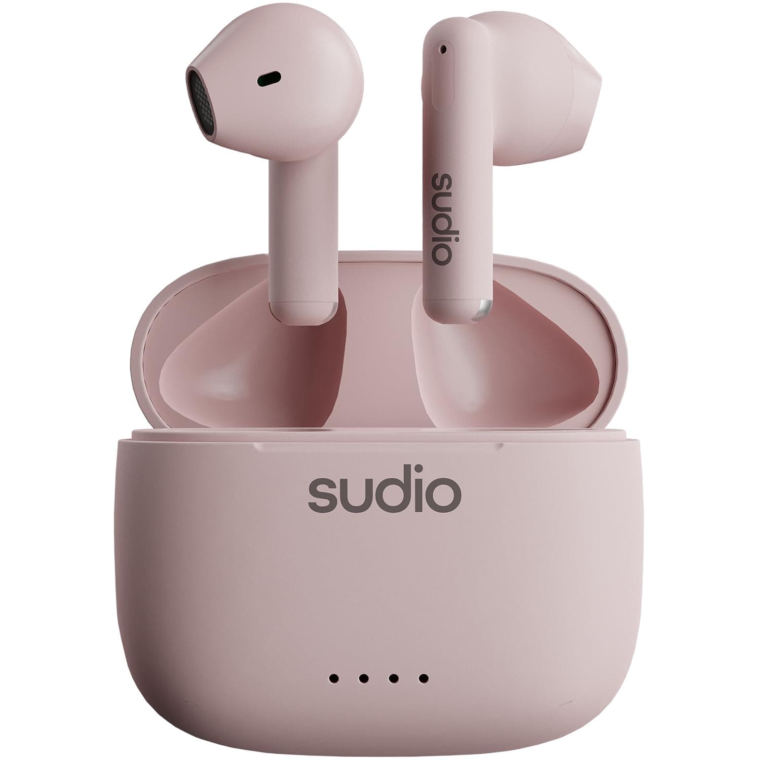 Sudio A1 Pink, Bluetooth Earphones, Touch Control with Compact Wireless Charging Cradle, IPX4 Protected, Noise-Permeable Headphones with Built-in Microphone, Premium Crystal Sound