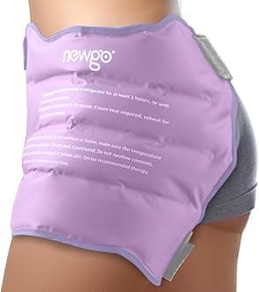 NEWGO Hip Ice Pack Wrap Reusable Hip Cold Pack for Hip Bursitis, Hip Replacement Surgery, Hot Cold Therapy Gel Ice Pack for Hip Flexor Pain, Swelling, Sports Injuries (Purple)